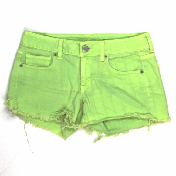 lime green jean shorts